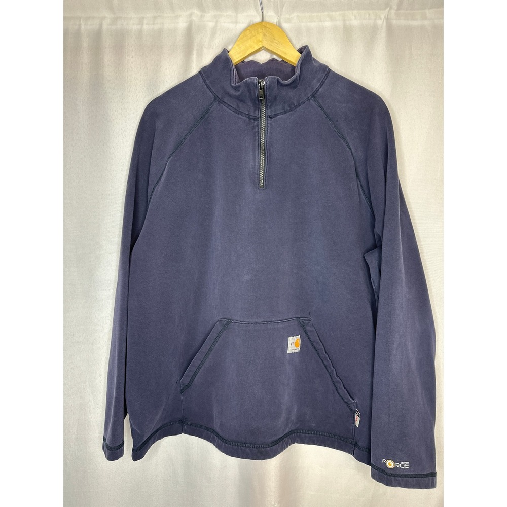 Carhartt FR Force Rugged Flex Fleece 1/4 Zip, XLARGE *Well Worn* Safety Workwear